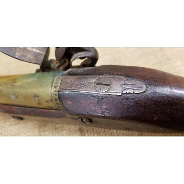 English Brass Barrelled Flintlock Pistol by Phillips